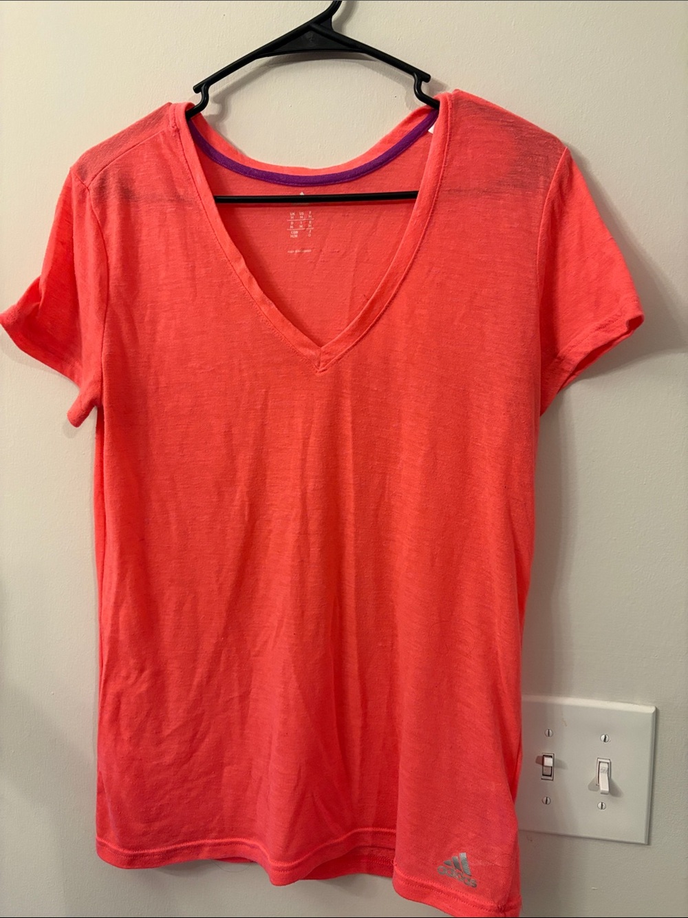 Adidas Coral Shesr V-Neck Short Sleeve Tee